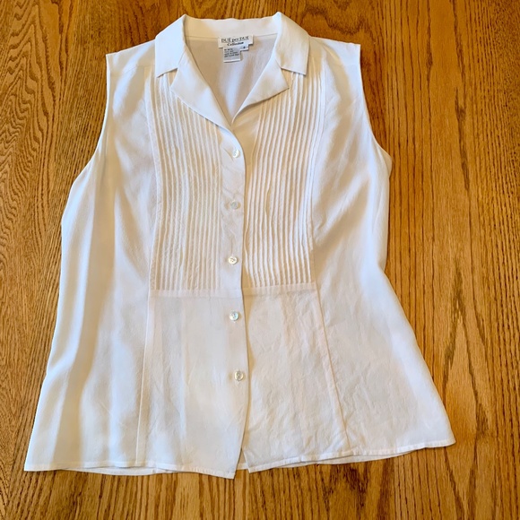 "Due per Due Collection" silk top; ivory, sleeveless, button-down, 8, EUC - Picture 5 of 6